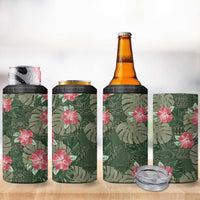 Hawaii 4 in 1 Can Cooler Tumbler Green Polynesian Monstera Patterns - Polynesian Pride