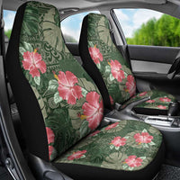 Hawaii Car Seat Cover Green Polynesian Monstera Patterns - Polynesian Pride