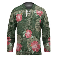 Hawaii Hockey Jersey Green Polynesian Monstera Patterns DT05 Unisex Green - Polynesian Pride