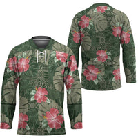 Hawaii Hockey Jersey Green Polynesian Monstera Patterns DT05 - Polynesian Pride