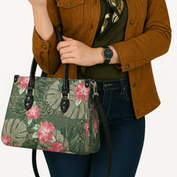 Hawaii Leather Bag Green Polynesian Monstera Patterns DT05 - Polynesian Pride