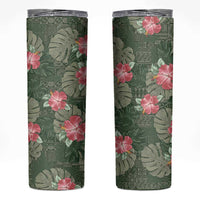 Hawaii Skinny Tumbler Green Polynesian Monstera Patterns - Polynesian Pride