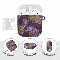 Hawaii AirPods Case Purple Polynesian Monstera Patterns - Polynesian Pride
