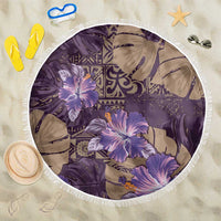 Hawaii Beach Blanket Purple Polynesian Monstera Patterns DT05 One Size 150cm Purple - Polynesian Pride