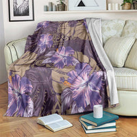 Hawaii Blanket Purple Polynesian Monstera Patterns - Polynesian Pride