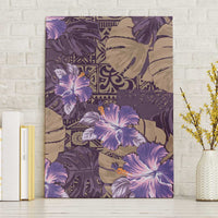 Hawaii Canvas Wall Art Purple Polynesian Monstera Patterns DT05 Without Frame Purple - Polynesian Pride