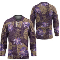 Hawaii Hockey Jersey Purple Polynesian Monstera Patterns DT05 - Polynesian Pride