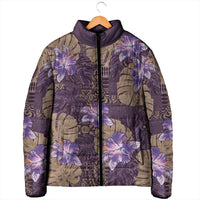 Hawaii Padded Jacket Purple Polynesian Monstera Patterns DT05 - Polynesian Pride