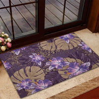 Hawaii Rubber Doormat Purple Polynesian Monstera Patterns DT05 - Polynesian Pride
