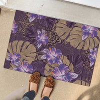 Hawaii Rubber Doormat Purple Polynesian Monstera Patterns DT05 - Polynesian Pride