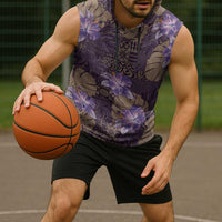 Hawaii Sleeveless Hoodie Purple Polynesian Monstera Patterns DT05 - Polynesian Pride