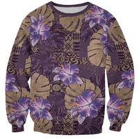 Hawaii Sweatshirt Purple Polynesian Monstera Patterns DT05 Unisex Purple - Polynesian Pride