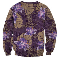 Hawaii Sweatshirt Purple Polynesian Monstera Patterns DT05 - Polynesian Pride