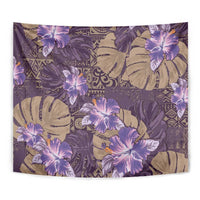 Hawaii Tapestry Purple Polynesian Monstera Patterns - Polynesian Pride
