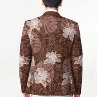 Hawaii Blazer Brown Polynesian Monstera Patterns - Polynesian Pride