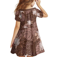 Hawaii Family Matching Puletasi and Hawaiian Shirt Brown Polynesian Monstera Patterns DT05 - Polynesian Pride