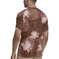 Hawaii Rugby Jersey Brown Polynesian Monstera Patterns DT05 - Polynesian Pride