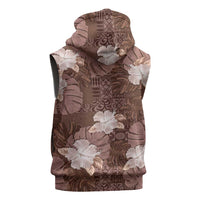 Hawaii Sleeveless Hoodie Brown Polynesian Monstera Patterns DT05 - Polynesian Pride