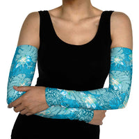 Hawaii Arm Sleeves Teal Polynesian Monstera Patterns DT05 - Polynesian Pride