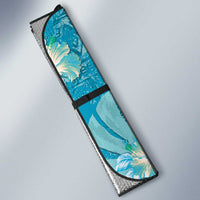 Hawaii Auto Sun Shade Teal Polynesian Monstera Patterns - Polynesian Pride