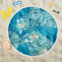 Hawaii Beach Blanket Teal Polynesian Monstera Patterns DT05 One Size 150cm Teal - Polynesian Pride