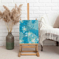 Hawaii Canvas Wall Art Teal Polynesian Monstera Patterns DT05 - Polynesian Pride