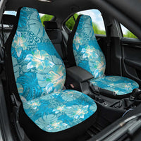 Hawaii Car Seat Cover Teal Polynesian Monstera Patterns - Polynesian Pride
