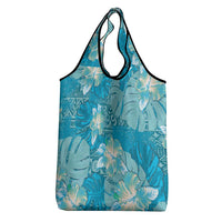 Hawaii Grocery Bag Teal Polynesian Monstera Patterns DT05 - Polynesian Pride