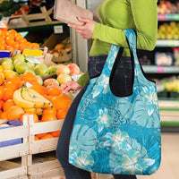 Hawaii Grocery Bag Teal Polynesian Monstera Patterns DT05 - Polynesian Pride