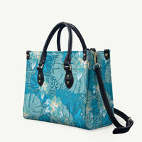 Hawaii Leather Bag Teal Polynesian Monstera Patterns DT05 - Polynesian Pride