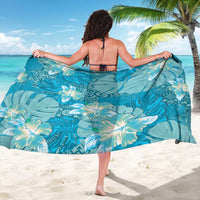 Hawaii Sarong Teal Polynesian Monstera Patterns - Polynesian Pride