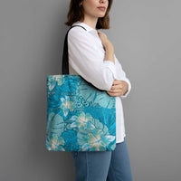 Hawaii Tote Bag Teal Polynesian Monstera Patterns DT05 - Polynesian Pride