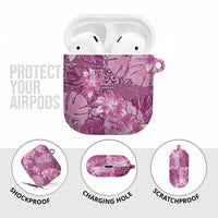 Hawaii AirPods Case Magenta Polynesian Monstera Patterns DT05 - Polynesian Pride