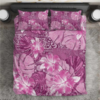 Hawaii Bedding Set Magenta Polynesian Monstera Patterns - Polynesian Pride