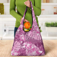 Hawaii Grocery Bag Magenta Polynesian Monstera Patterns DT05 - Polynesian Pride