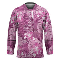 Hawaii Hockey Jersey Magenta Polynesian Monstera Patterns DT05 Unisex Magenta - Polynesian Pride