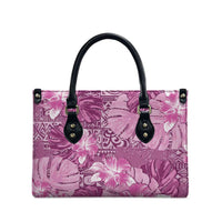 Hawaii Leather Bag Magenta Polynesian Monstera Patterns DT05 - Polynesian Pride
