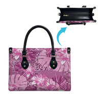 Hawaii Leather Bag Magenta Polynesian Monstera Patterns DT05 - Polynesian Pride