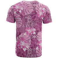 Hawaii T Shirt Magenta Polynesian Monstera Patterns - Polynesian Pride