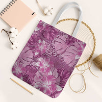 Hawaii Tote Bag Magenta Polynesian Monstera Patterns DT05 White Strap One Size Magenta - Polynesian Pride