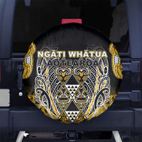Aotearoa Ngati Whatua Spare Tire Cover Maori Tribal Gold Paua Shell Pattern DT05 No hole Yellow - Polynesian Pride