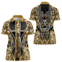 Aotearoa Waikato Tainui Women Polo Shirt Maori Light Gold Tribal Paua Shell Pattern DT05 - Polynesian Pride