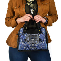 Aotearoa Ngati Kahungunu Shoulder Handbag Maori Tribal Blue Paua Shell Pattern DT05 - Polynesian Pride