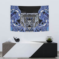 Aotearoa Ngati Kahungunu Tapestry Maori Tribal Blue Paua Shell Pattern DT05 - Polynesian Pride