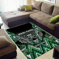 Aotearoa Ngai Tahu Area Rug Maori Tribal Dark Green Paua Shell Pattern DT05 - Polynesian Pride