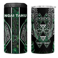 Aotearoa Ngai Tahu 4 in 1 Can Cooler Tumbler Maori Tribal Dark Green Paua Shell Pattern DT05 One Size: 16 oz Green - Polynesian Pride
