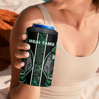 Aotearoa Ngai Tahu 4 in 1 Can Cooler Tumbler Maori Tribal Dark Green Paua Shell Pattern DT05 - Polynesian Pride