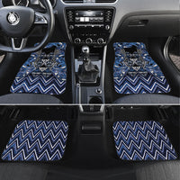 Aotearoa Tuwharetoa Car Mats Maori Tribal Navy Paua Shell Pattern DT05 Set 4pcs Navy - Polynesian Pride