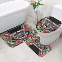 Aotearoa Ngai Tuhoe Bathroom Set Maori Tribal Red And Green Paua Shell Pattern DT05 - Polynesian Pride
