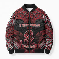 Personalised New Zealand Waitangi Day Bomber Puffer Jacket Te Tiriti O Waitangi 1840 DT05 Unisex Black - Polynesian Pride